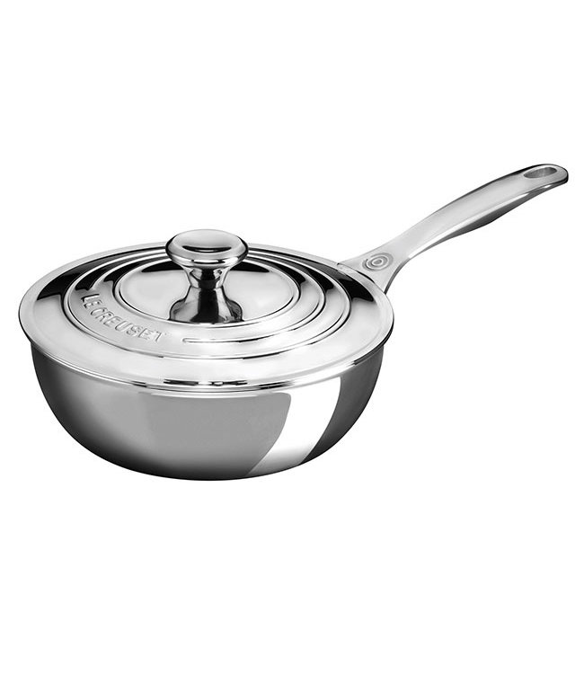 STAINLESS STEEL SAUCIER CHEF'S PAN WITH LID