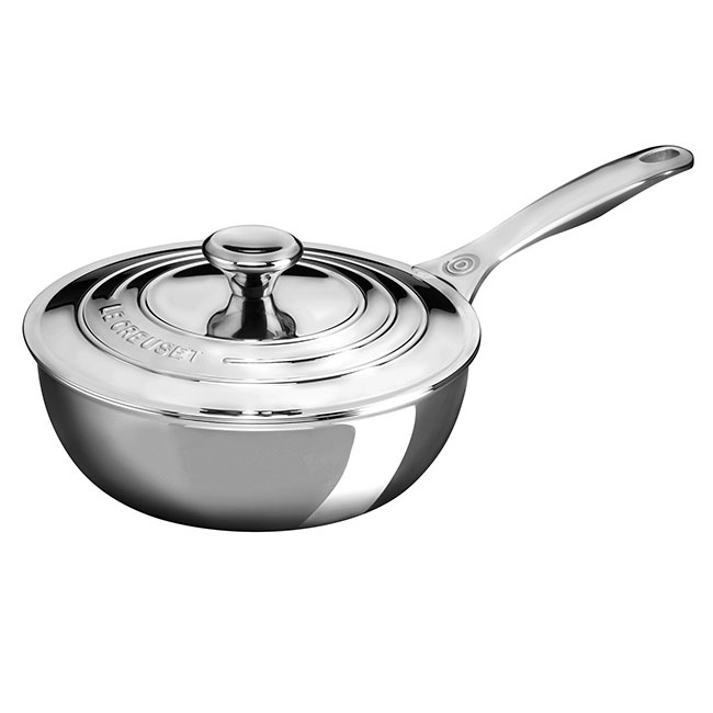 STAINLESS STEEL SAUCIER CHEF'S PAN WITH LID Everleigh Garden