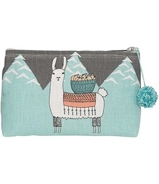 LLAMARAMA LINEN COSMETIC BAG