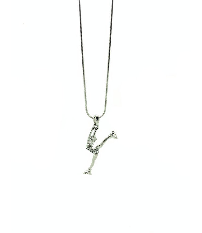 RHODIUM PLATED NECKLACE WITH SKATER SPLIT