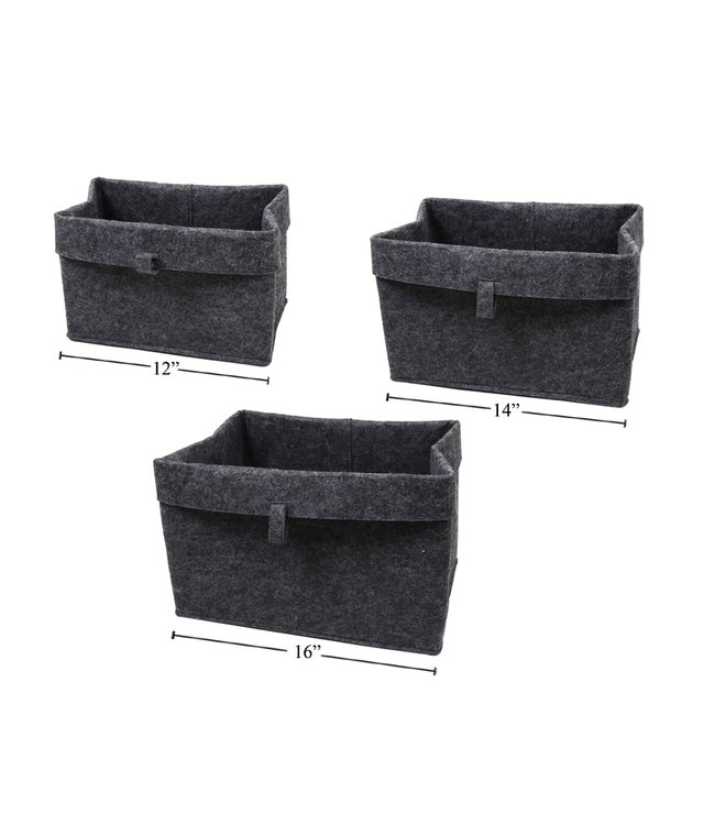 DARK GRAY FELT BASKET - Everleigh Garden