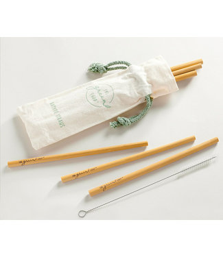 BAMBOO STRAW SET WITH CLEANING BRUSH