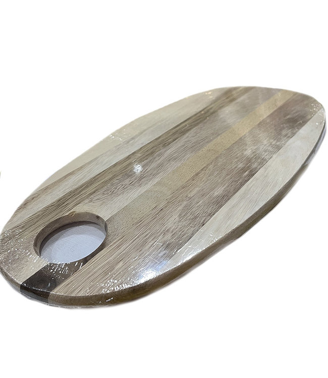 OVAL ACACIA WOOD CUTTING BOARD