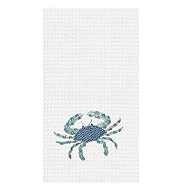 C and F Home Towel,  Blue Crab, waffle weave*