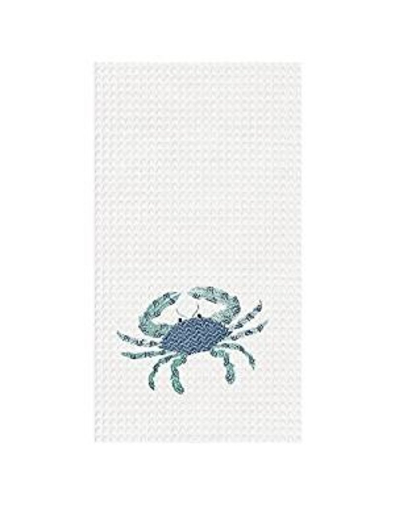 C and F Home Towel,  Blue Crab, waffle weave*