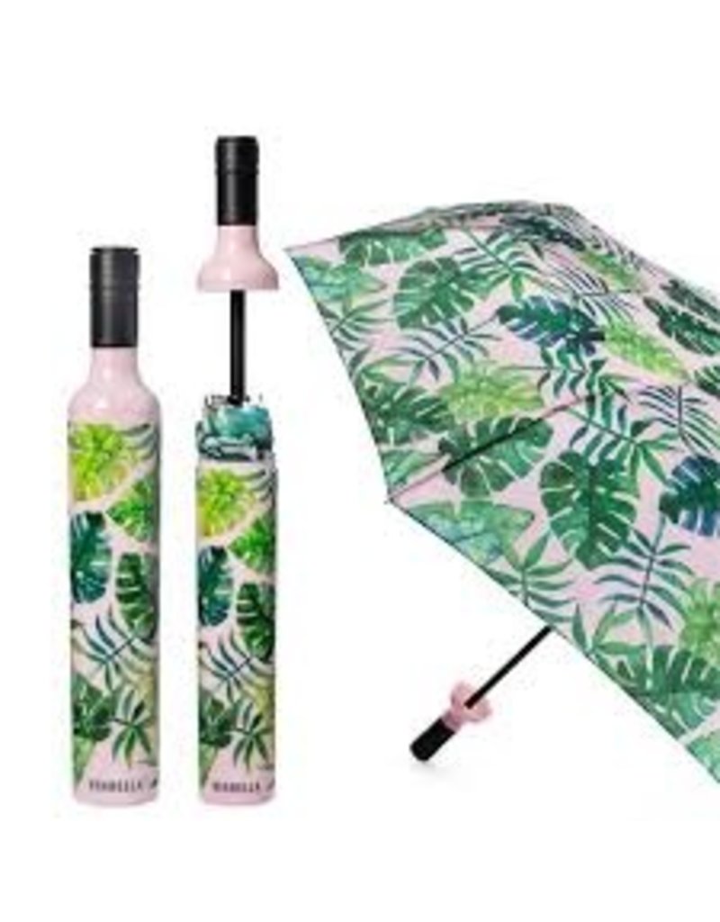 Vinrella Wine Bottle Umbrella - Tropical Paradise-gr & pnk