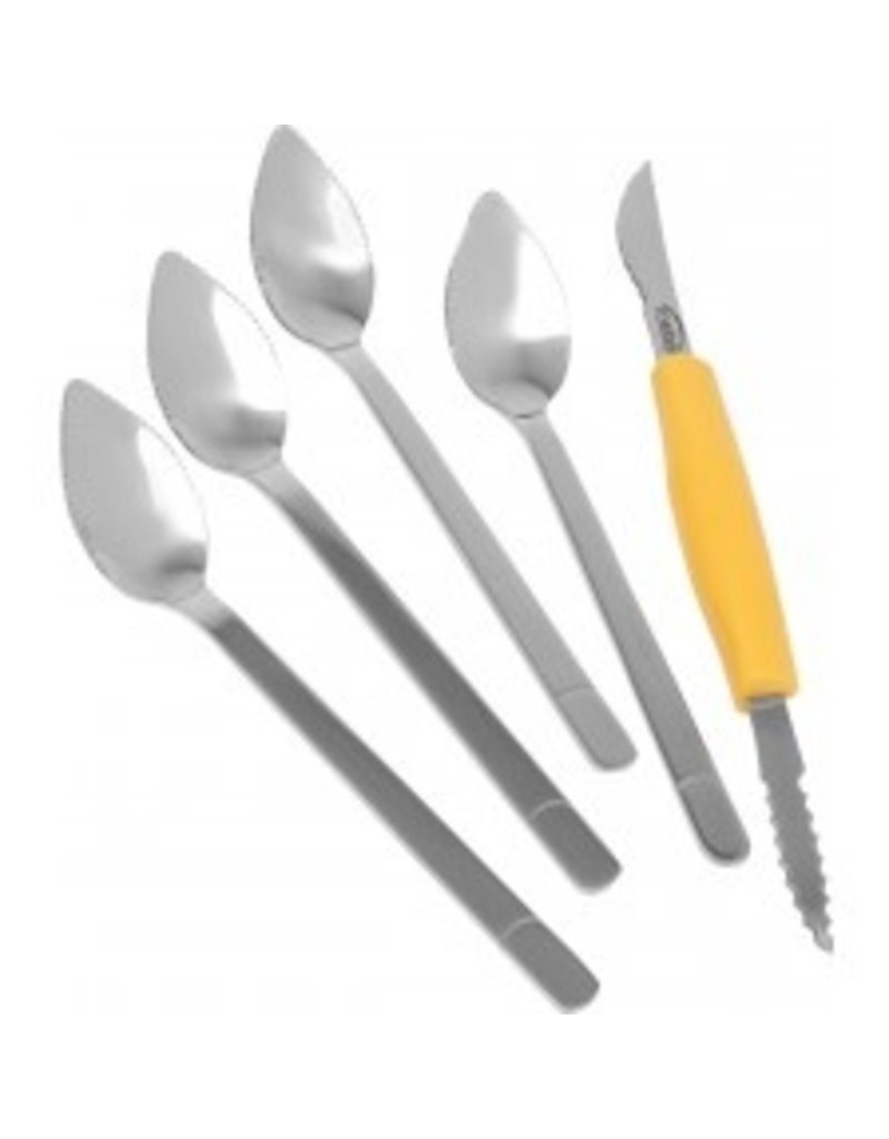 Trudeau Stainless Grapefruit 5 Pc Set, Yellow