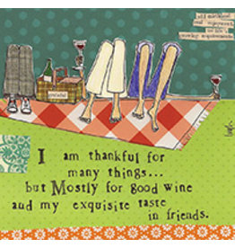 Boston International Cocktail Napkins, Thankful for Wine and Friends, 20x