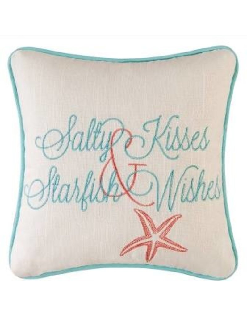 C and F Home Pillow, Salty Kisses Starfish Wishes