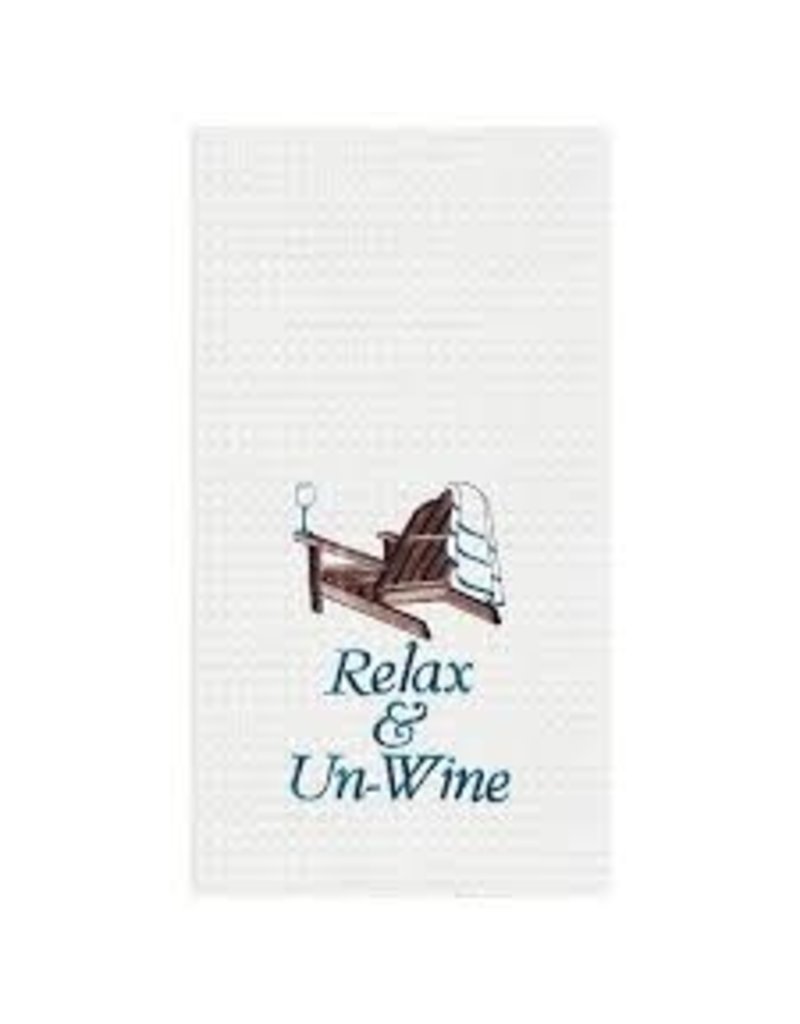 C and F Home Towel, Relax & Un-Wine, waffle weave