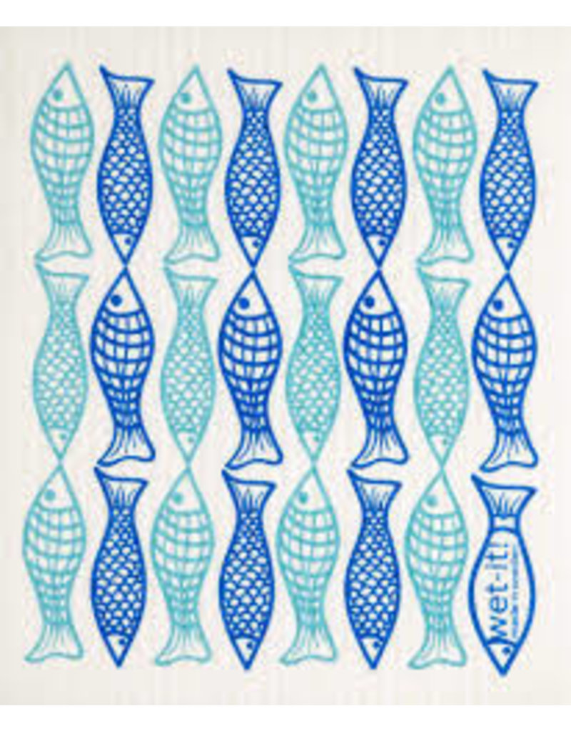 Wet-It Swedish Dish Cloth Blue Fish