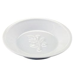 Harold Imports White Porcelain Olive Oil Dipping Plate, 5'' With Embossed Olive Branch