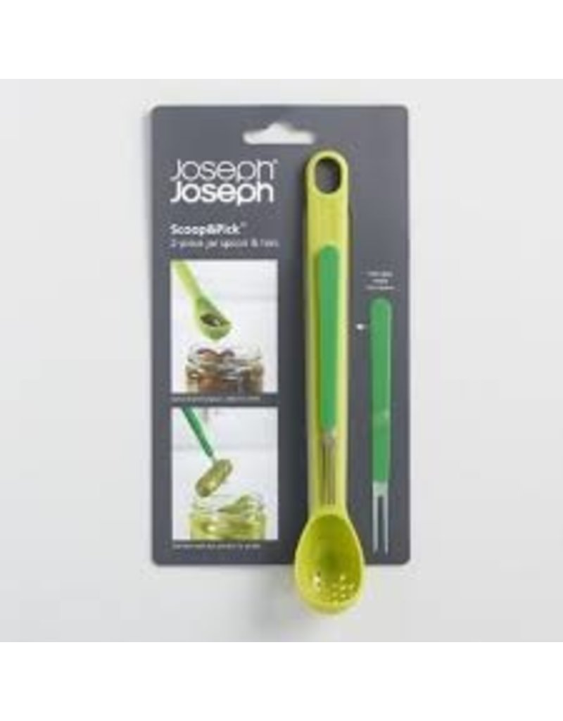 Joseph Joseph Scoop and Pick Olive Pickle Spoon Fork, Green