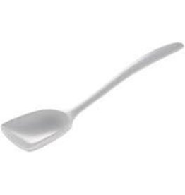 Gourmac/Hutzler Flat Edge Spoon 11", Melamine, White