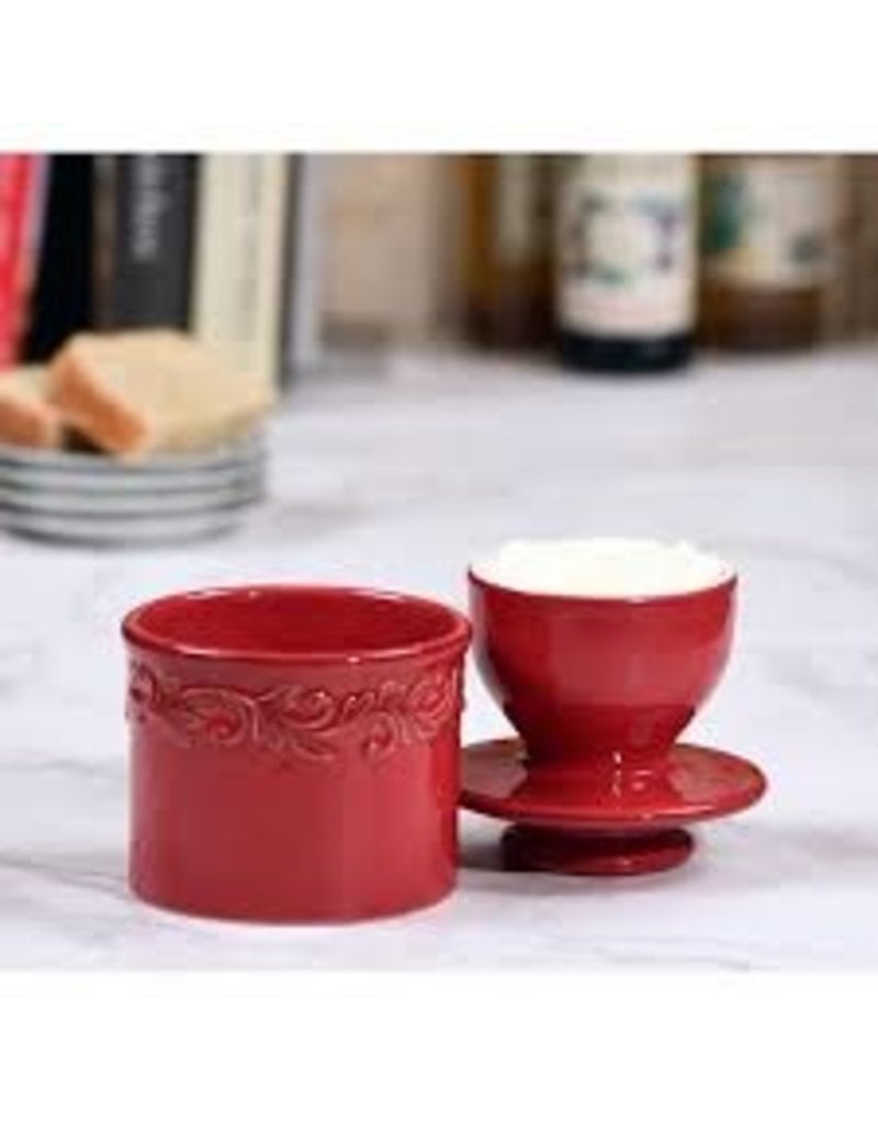 Butter Bell Butter Crock, Antique Red - Cook on Bay