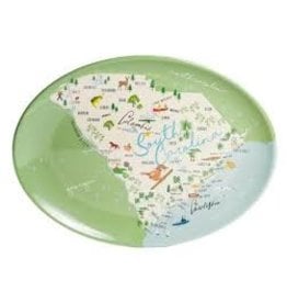 GalleyWare Melamine Oval Platter, South Carolina Map 16''