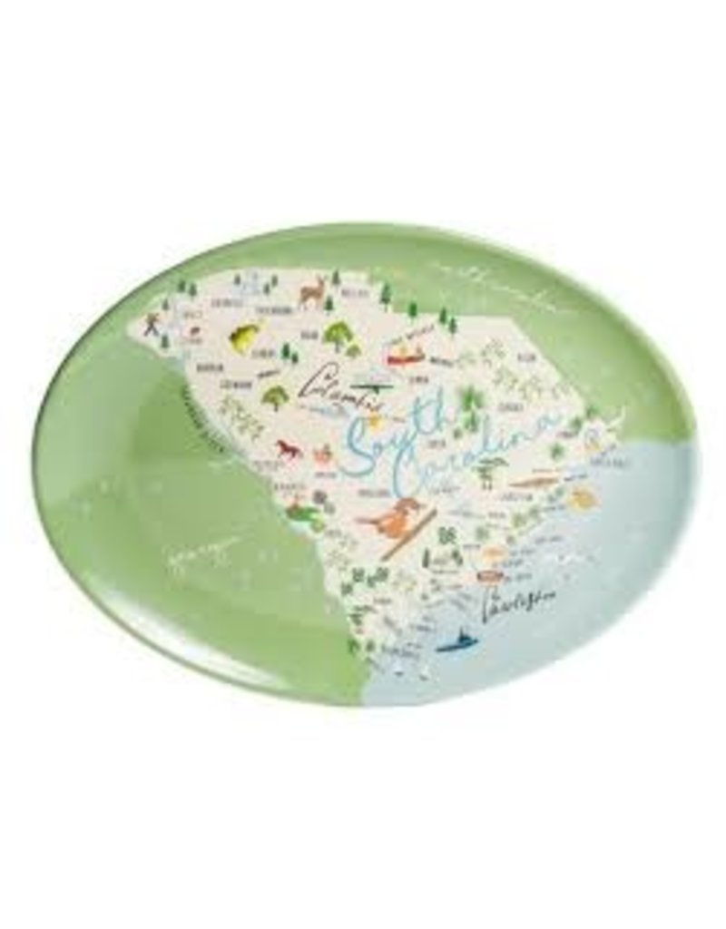 GalleyWare Melamine Oval Platter, South Carolina Map 16''
