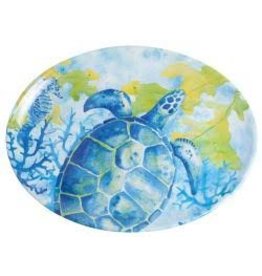 GalleyWare Melamine Oval Platter, Sea Turtle  16'' disc