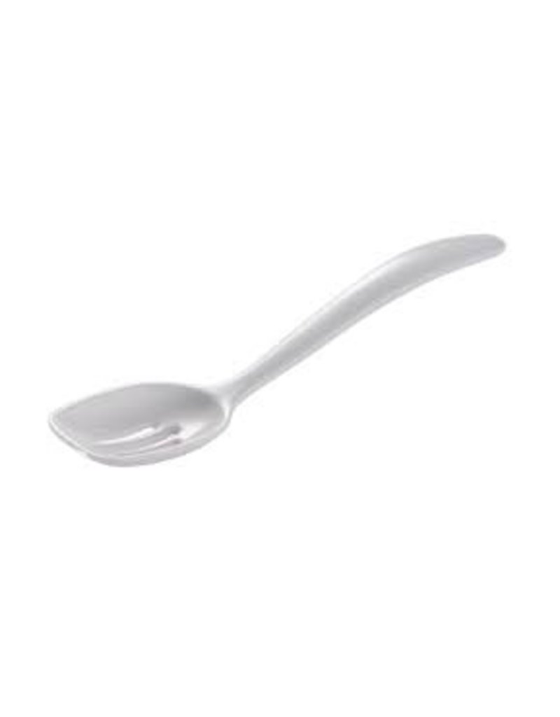 Gourmac/Hutzler Mini Slotted Spoon 7.5", Melamine, White