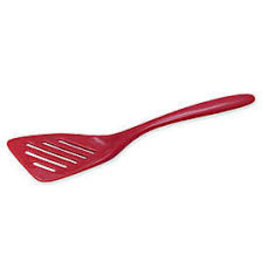 Gourmac/Hutzler Mini Slotted Turner 7.5", Melamine, Red