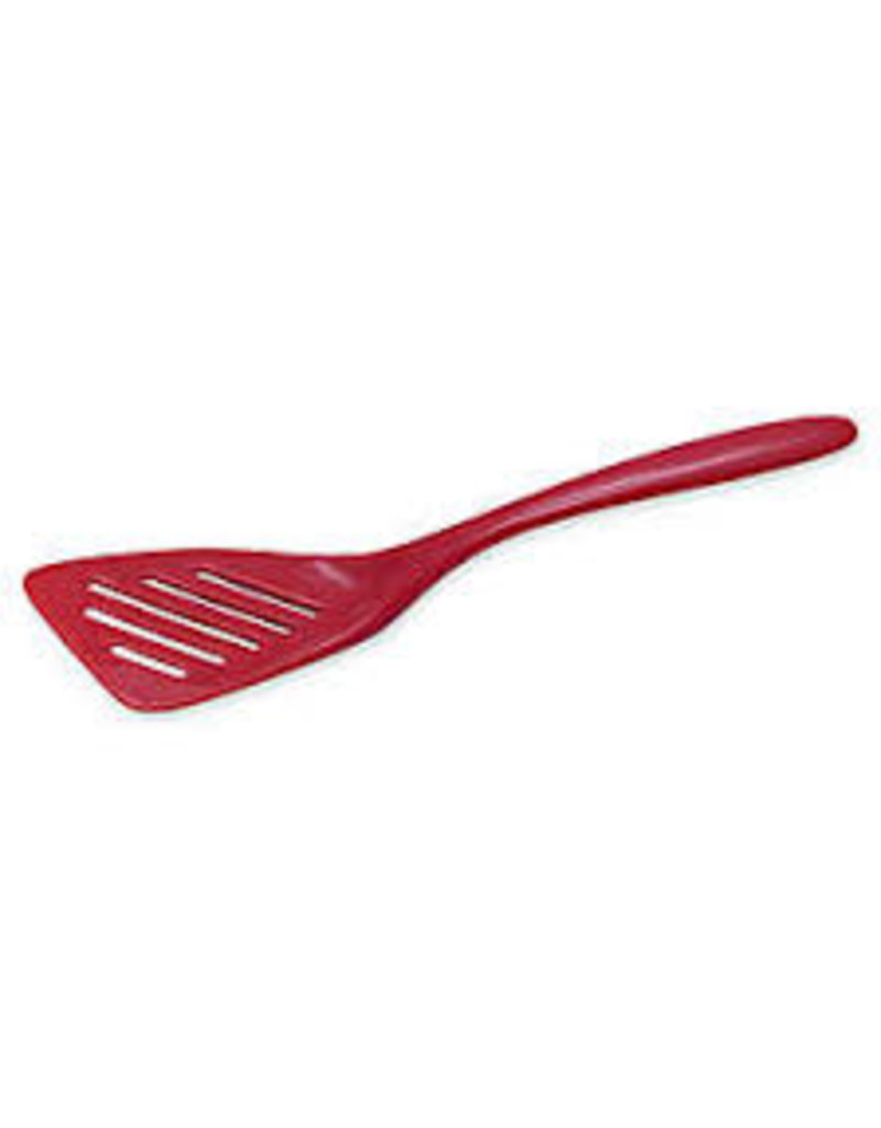 Gourmac/Hutzler Mini Slotted Turner 7.5", Melamine, Red