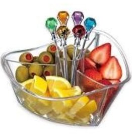 Prodyne Acrylic Happy Hour Garnish Server with 6 Picks