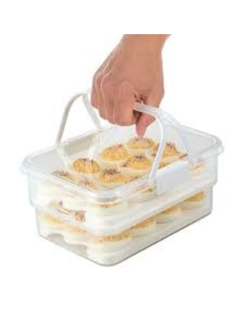 Progressive PROGR COLLAPSIBLE DEVILED EGG CARRIER WHITE, SNAPLOCK*