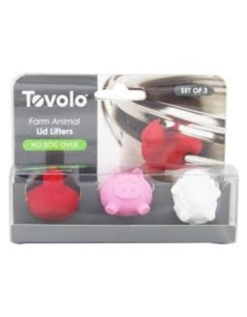 Tovolo Silicone Lid Lifters Boil Over Stoppers, Set of 3, Farm