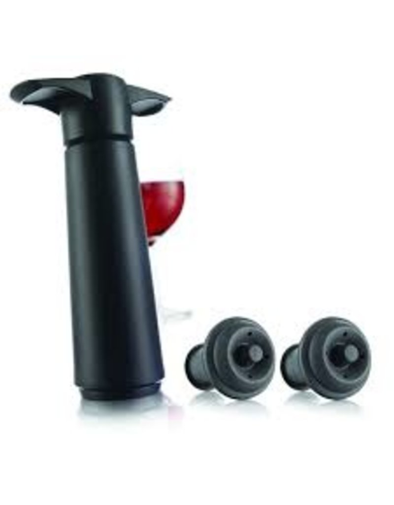 VacuVin Wine Saver Bottle Stopper Black - 1 pump 2 stoppers cirr