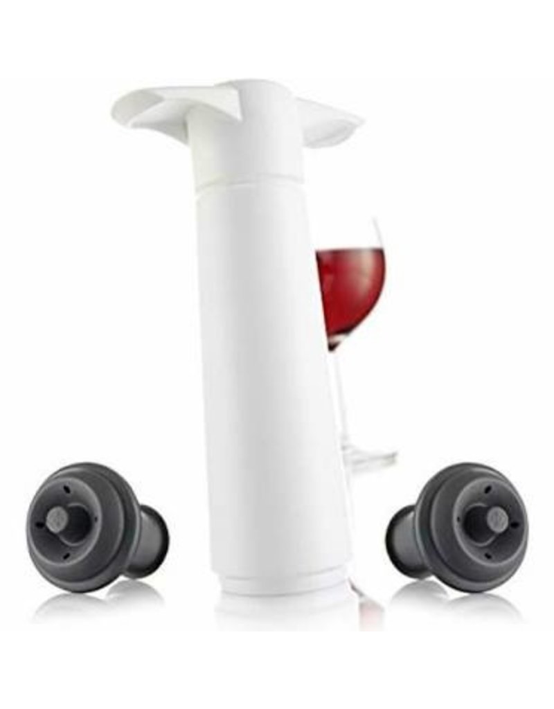 VacuVin Wine Saver Bottle Stopper White - 1 pump 2 stoppers cirr