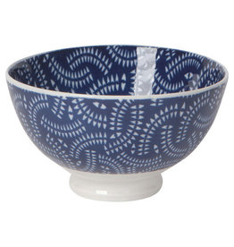 Now Designs Stamped Bowl 4" Indigo Geo