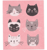 Now Designs Swedish Dish Cloth Cats Meow, pink now