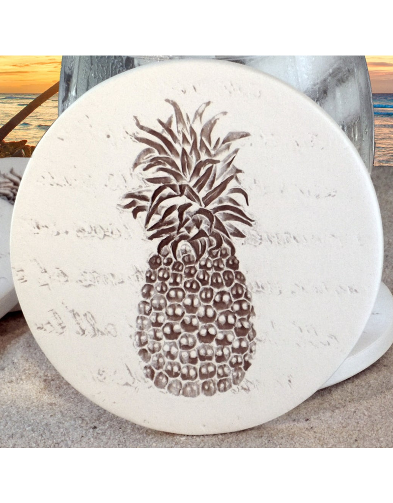 Hand-Crafted Absorbent Ceramic Coaster, Pineapple, SINGLE