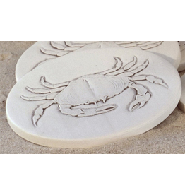 Hand-Crafted Absorbent Ceramic Coaster, Crab, SINGLE
