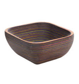 Island Bamboo/Wilshire Rainbow Pakkawood Square Pinch Bowl, 3.5"