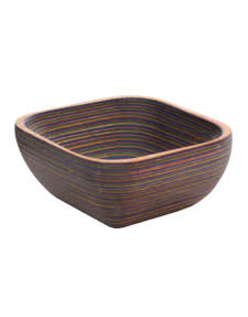 Island Bamboo/Wilshire Rainbow Pakkawood Square Pinch Bowl, 3.5"