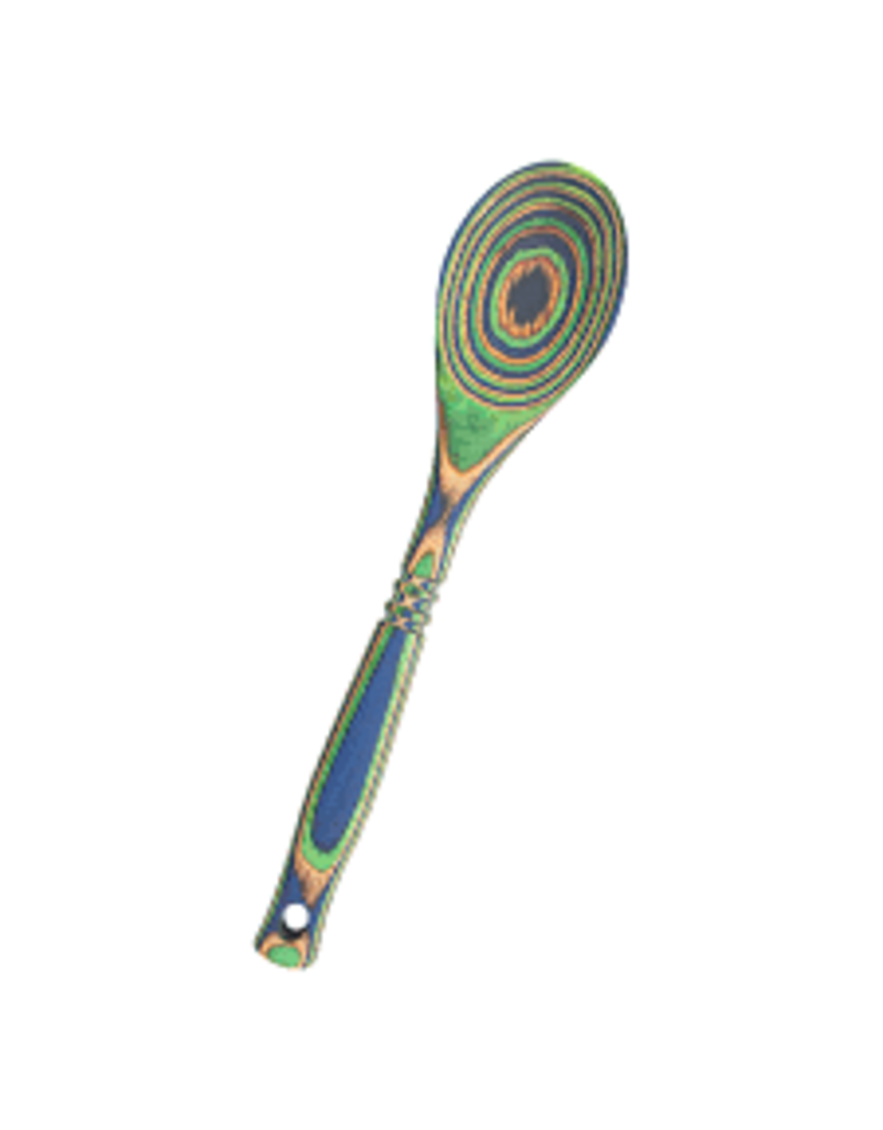 Island Bamboo/Wilshire Peacock Green/Blue Pakkawood Spoon, 12"