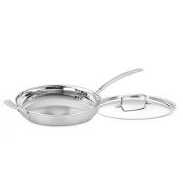 Cuisinart Multiclad Pro 3-Ply  Stainless 12” Fry Pan Skillet with Lid & Helper Handle