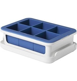 OXO Stackable Covered Silicone King Ice Cubes Tray, 6x1.75" cubes ciw