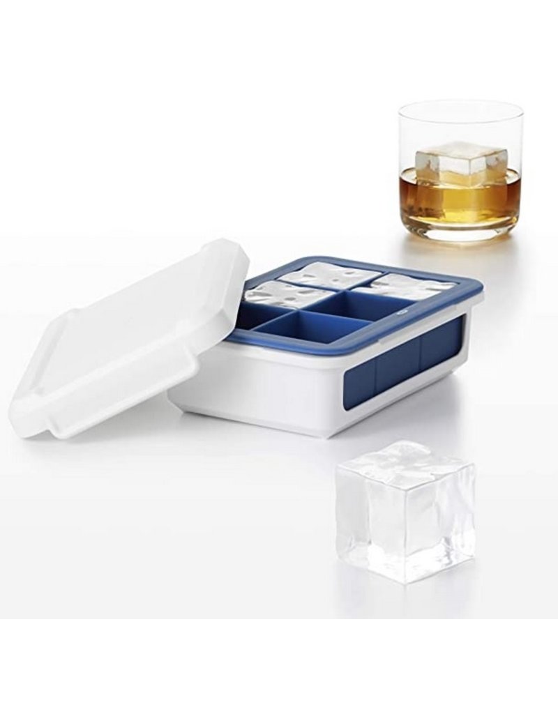 OXO Stackable Covered Silicone King Ice Cubes Tray, 6x1.75" cubes ciw