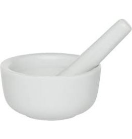 Harold Imports White Porcelain Mortar & Pestle 5" disc