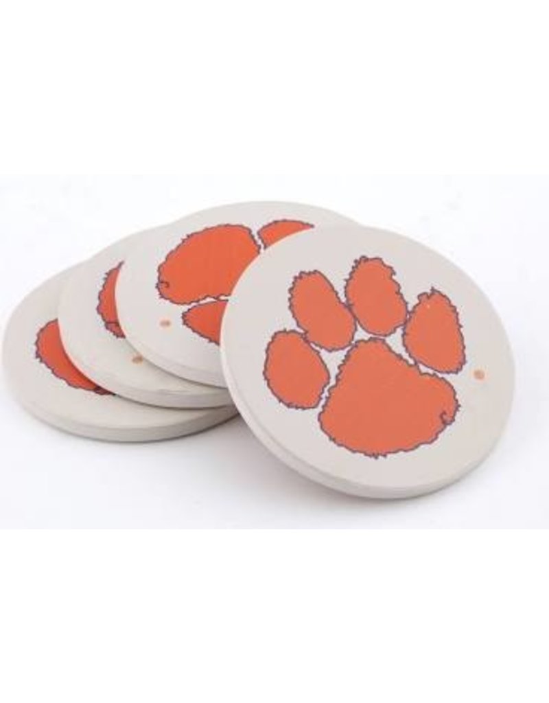 ThirstyStone Coaster Gift Set of 4 - Clemson/Dog/Tiger Paw