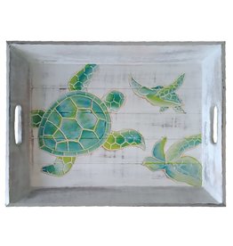 Willow Street/DEI Hand-Carved Sea Turtle Wooden Serving Tray