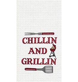 C and F Home Towel, Chillin and Grillin, waffle weave