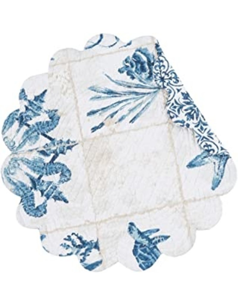 C and F Home Placemat, Casablanca Bay, Round Reversible