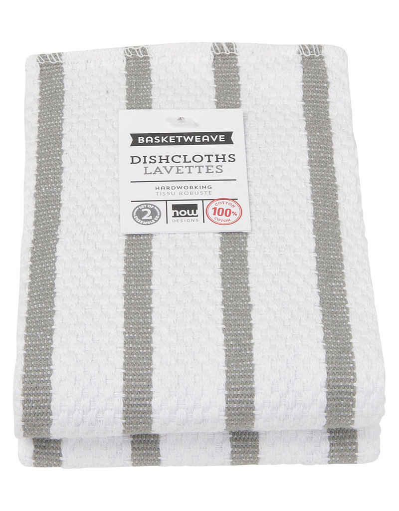 Now Designs Basketweave Kitchen Towel, London Gray