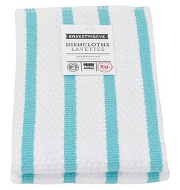 Now Designs Basketweave Kitchen Towel, Bali Blue cir discntd