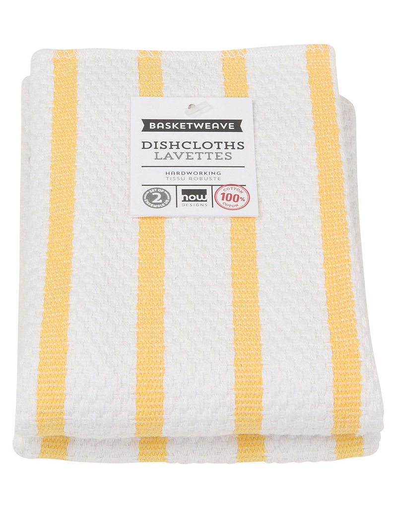 Now Designs Basketweave Kitchen Towel, Lemon