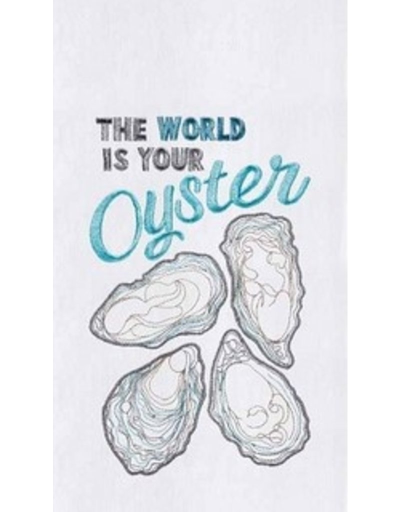C and F Home Towel, World is Your Oyster, floursack