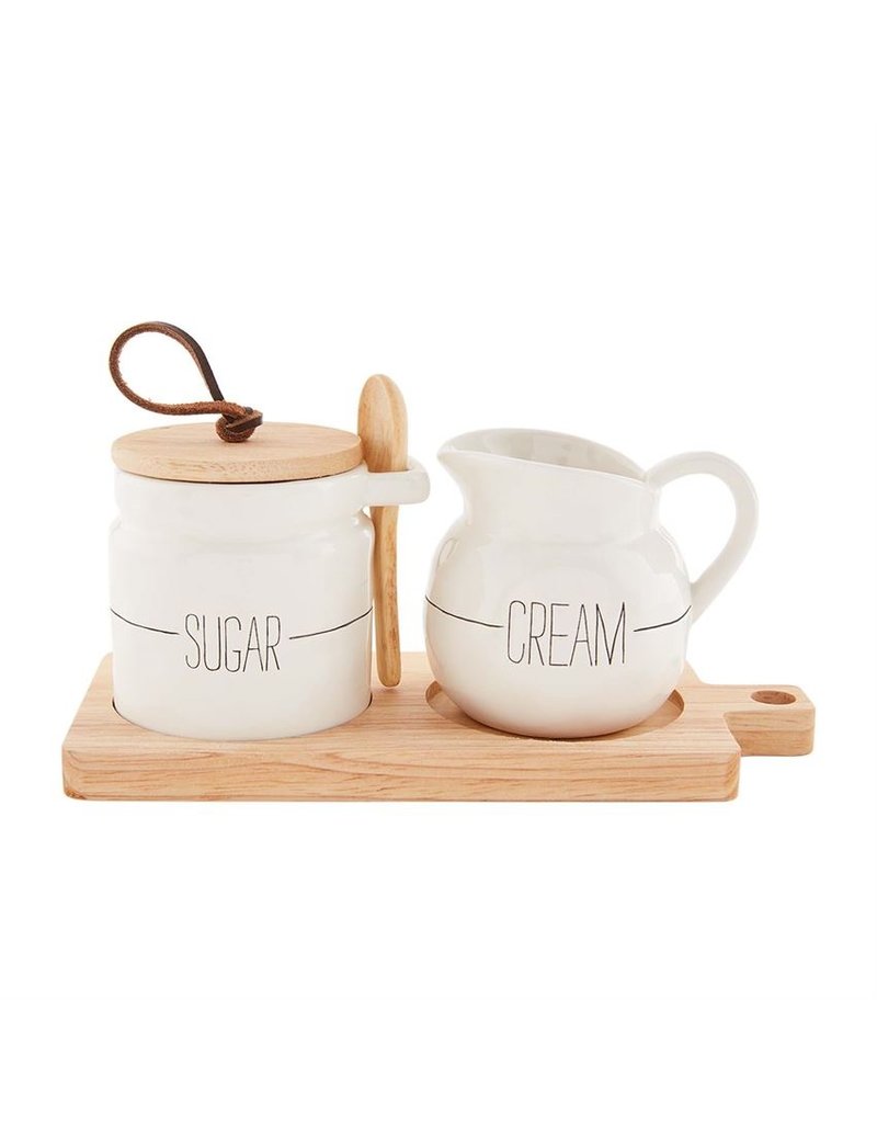 Mudpie Ceramic Sugar & Creamer Board Set